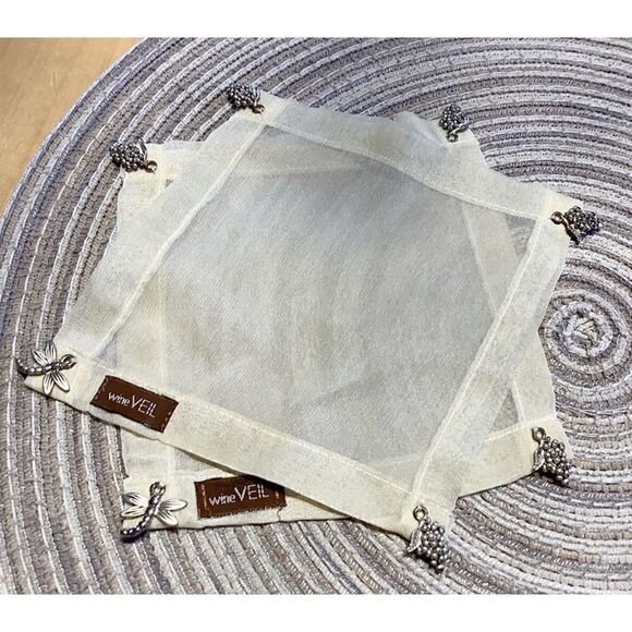 Wine Veils🍷(2) Keep Out Bugs 5” X 5” - Picture 2 of 3